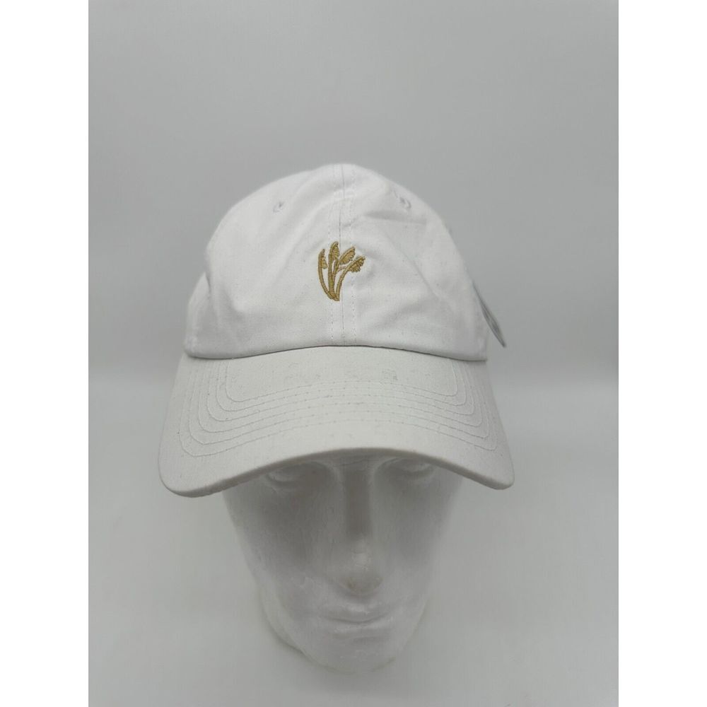 USA Hat Adult OSFA White Embroidered 100% Cotton Strapback Baseball Cap Mens NEW